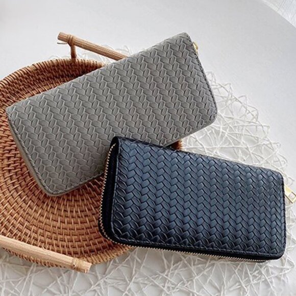 Trendy Vegan Leather Woven Pattern Zipper Wallet by Zenana - Picture 13 of 14